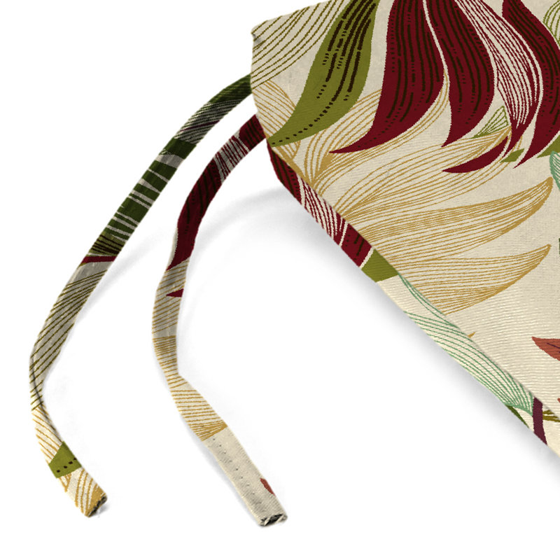 19" x 17" Outdoor Seat Cushion with Ties, Oasis Gem