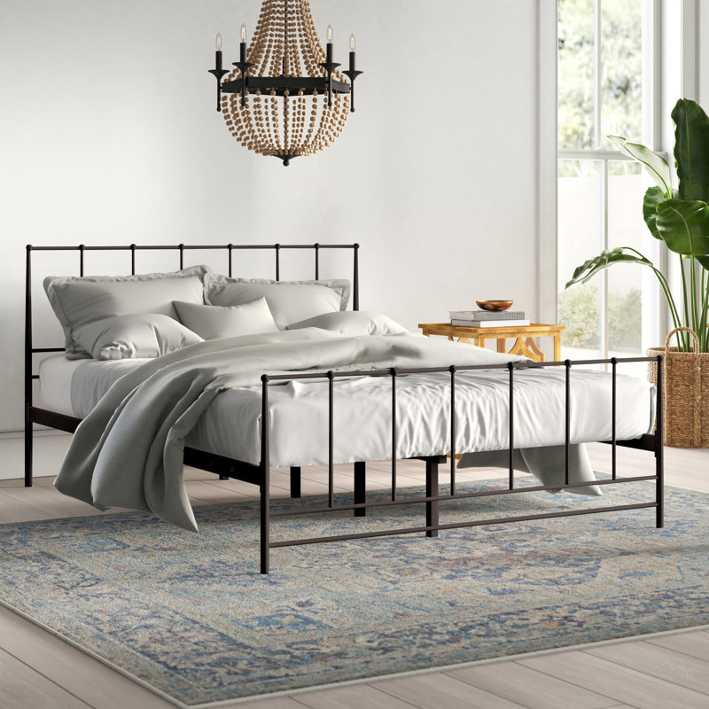 Lit plateforme de style maison de campagne Estate, Grand, Brun foncé