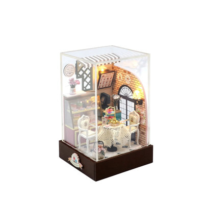 Wizardi Miniature Roombox Kit - Dessert Cafe Dollhouse Kit