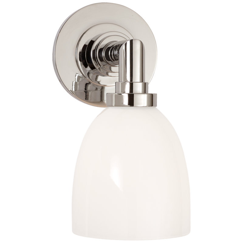 Chapman & Myers Wilton Single Bath Light, Polished Nickel