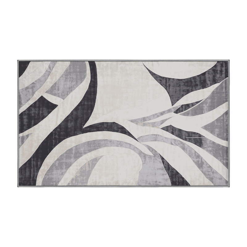 Tapis gris lavable à la machine, Tapis de couloir 2 pi x 4 pi