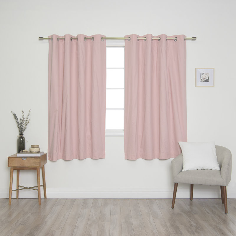 Hocking Cotton Blend Blackout Curtain Panel Pair, Pink, 52" W X 96" L