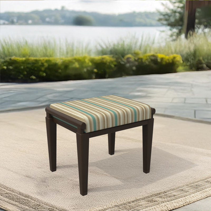 Sunbrella® Indoor/Outdoor Patio Ottoman Cushion, Green/Beige/Cream/Tan Sunbrella