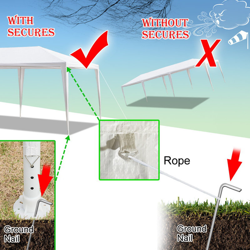 30 FT. X 10 FT. Rectangular White Party Canopy, 30 (ft) X 10 (ft)
