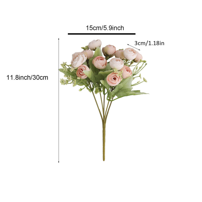 6 pièces bourgeons de thé flocon de neige style de tissu de fleurs bouquet de roses artificielles décoration de jardin maison mariage