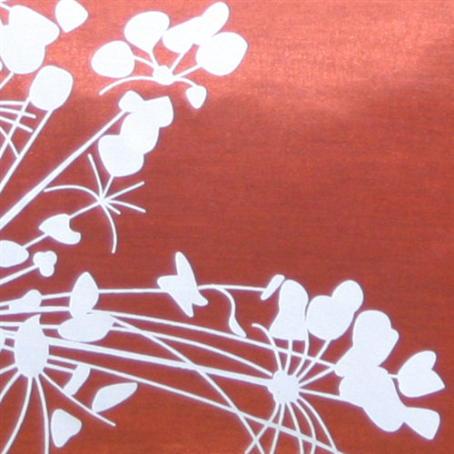 Coussin décoratif fleur Carlea, Rouge / Blanc