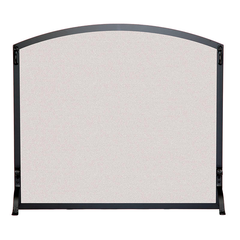 Petit écran de foyer plat avec dessus arqué, H 35,75 po x l 41 po x P 3,25 po, Noir satiné