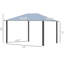 Pavillon de jardin avec toit en polycarbonate et structure en métal robuste pour le divertissement de la pelouse et structure en aluminium, 10 x 12, pour la détente sur le patio