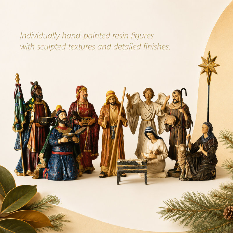 Nativity Figures - 11 piece 10H set