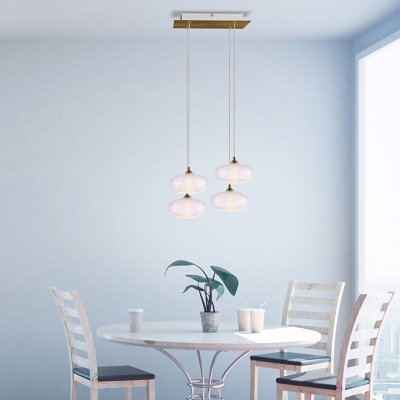 Luminaire suspendu sphère DEL 4 lumières Alvie
