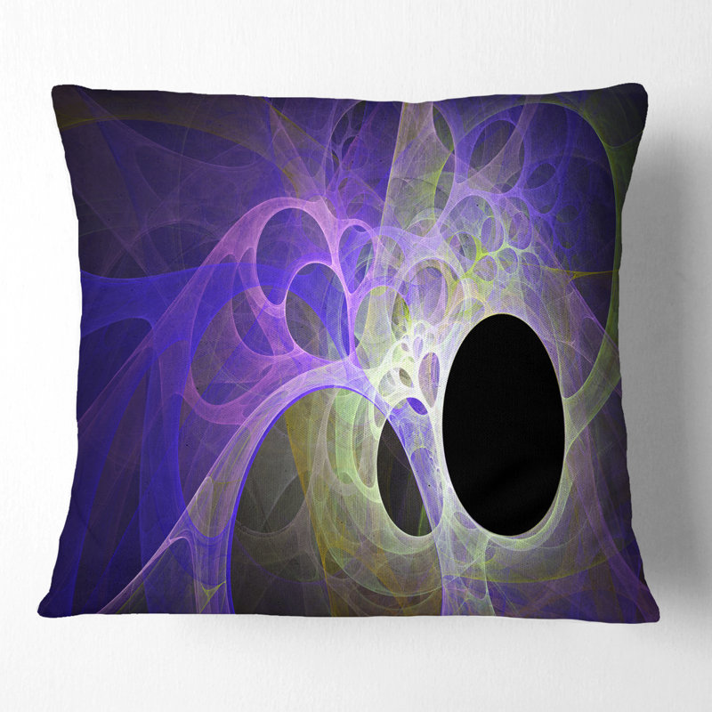 Fractal Angel Wings - Coussin imprimé abstrait, 16 po x 1 po, Coussin décoratif, Mauve