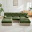 Tissu en velours confortable en forme de U respirant, canapé de style Chesterfield, jupe à franges à franges sur le plancher, conception combinée modulaire, conception ergonomique, conception capitonnée à boutons, pour chambre à coucher pour salon, vert