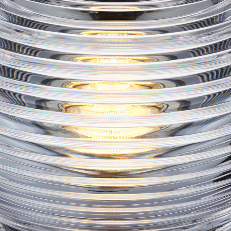 Waterford Circon 7" Rechargeable Accent Lamp  with Clear Crystal, Black