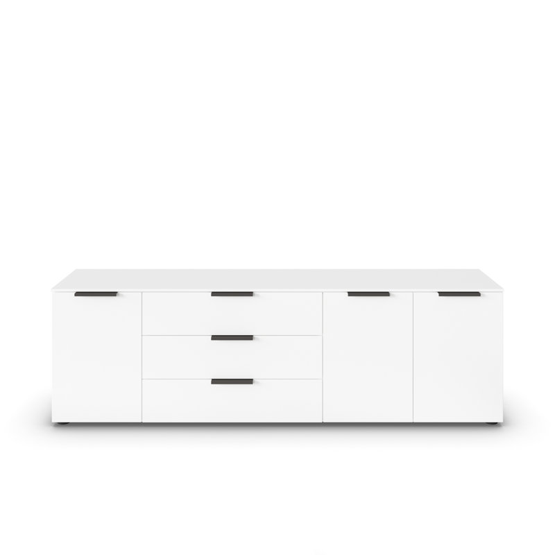 Flipp 3 - Drawer 200" W Combo Dresser, Alpine White/Graphite
