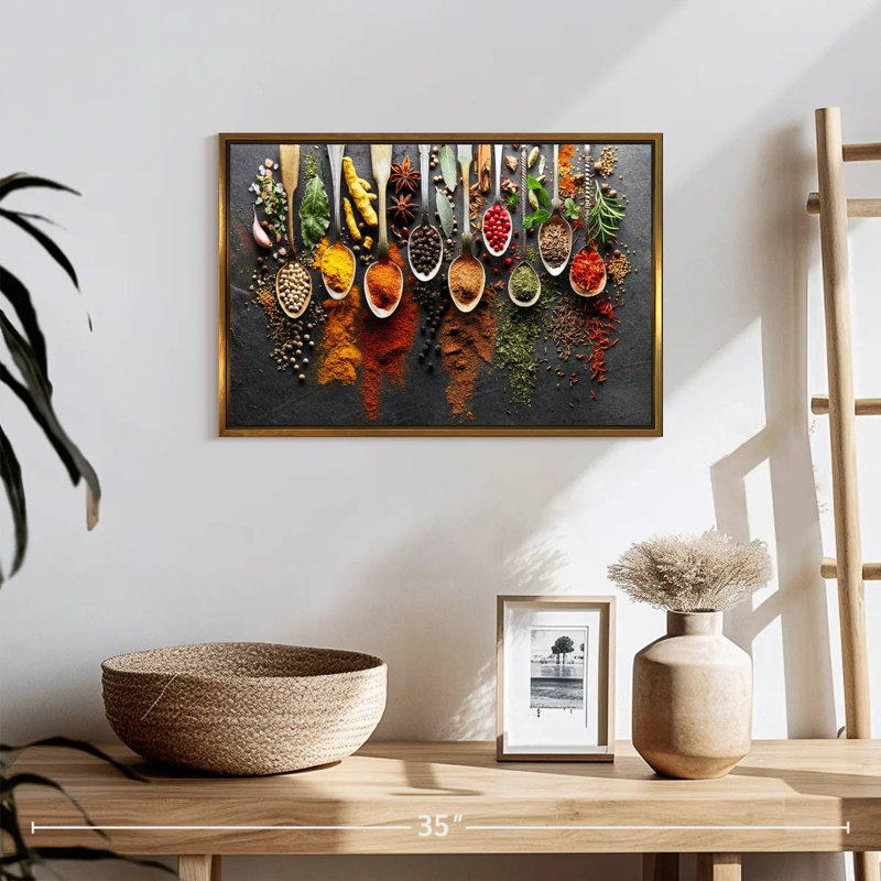 Choix d'épices, Cadre flottant doré, 25 po x 17 po