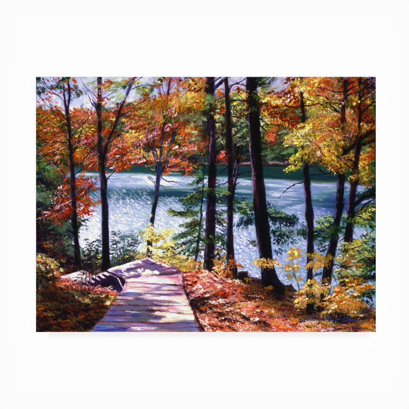 Toile pour l'extérieur «Autumn Boardwalk» Aguila David Lloyd Glover, H 35 po x l 47 po x P 1,5 po