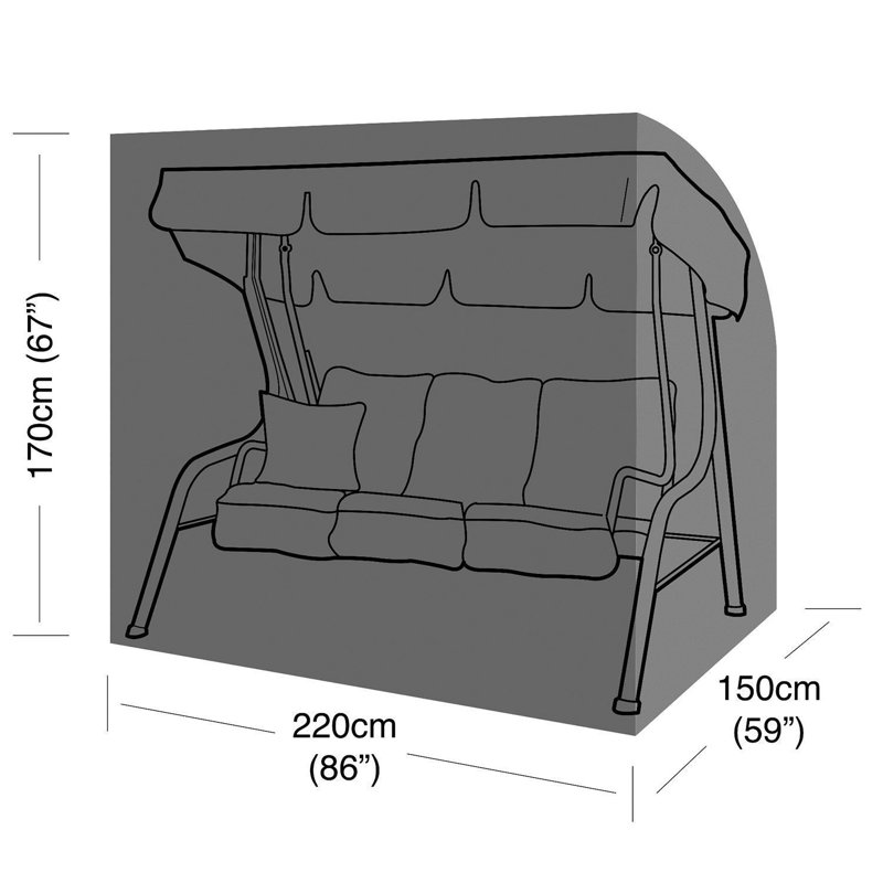 SWING SEAT COVER | Hammock Cover | Heavy Duty & Waterproof | Wipe Clean Surfaces | Zipped Front | Strong Woven Polyethylene Material | Full UV Protection | SIZE: W:220Cm D:150Cm H:170Cm