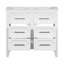 Rangement de salle de bain 36 po - Bois massif et armoire autoportante, 4 tiroirs, meuble-lavabo élégant sans évier, pour