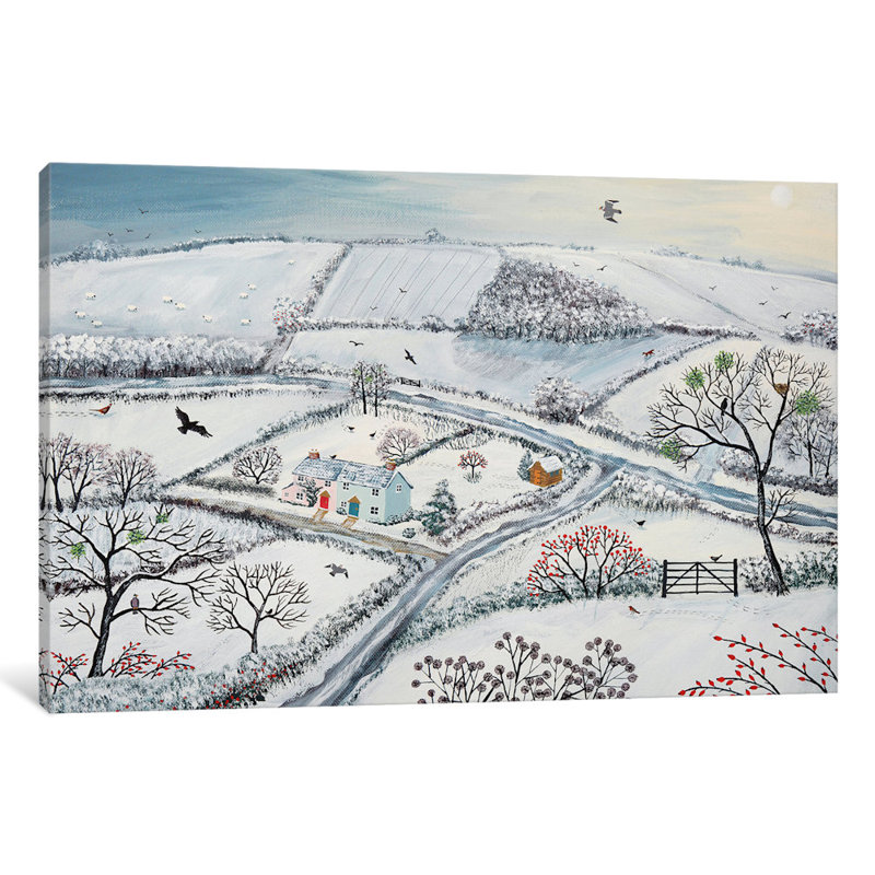 « winter hills », reproduction sur toile, H 40 po x l 60 po x P 1,5 po, Toile tendue, Pas de tapis