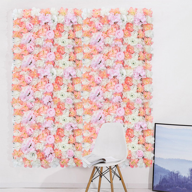 Artificial Rose Flower Backdrop Wall Panel