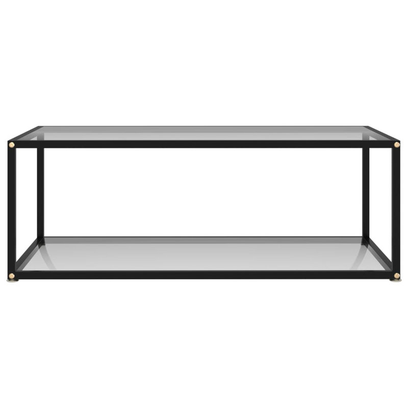 Frame Single Coffee Table with Storage, Transparent, Transparent/Black, 13.8" H x 39.4" L x 19.7" W