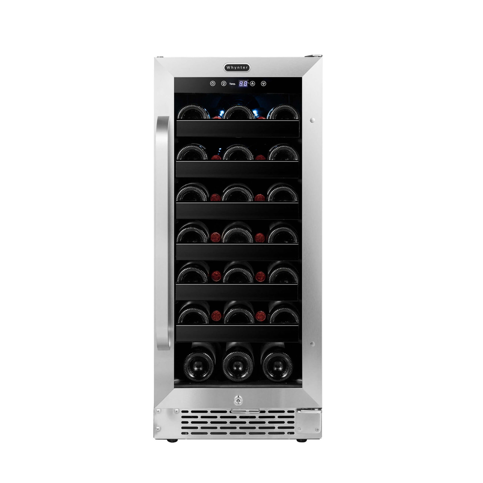 Whynter - BWR-308SB 15 inch Built-In 33 Bottle Undercounter Wine Refrigerator - Stainless Steel | Fridge.com