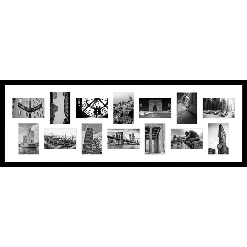 Lachyna Wood Picture Frame with Mat, Glossy Black