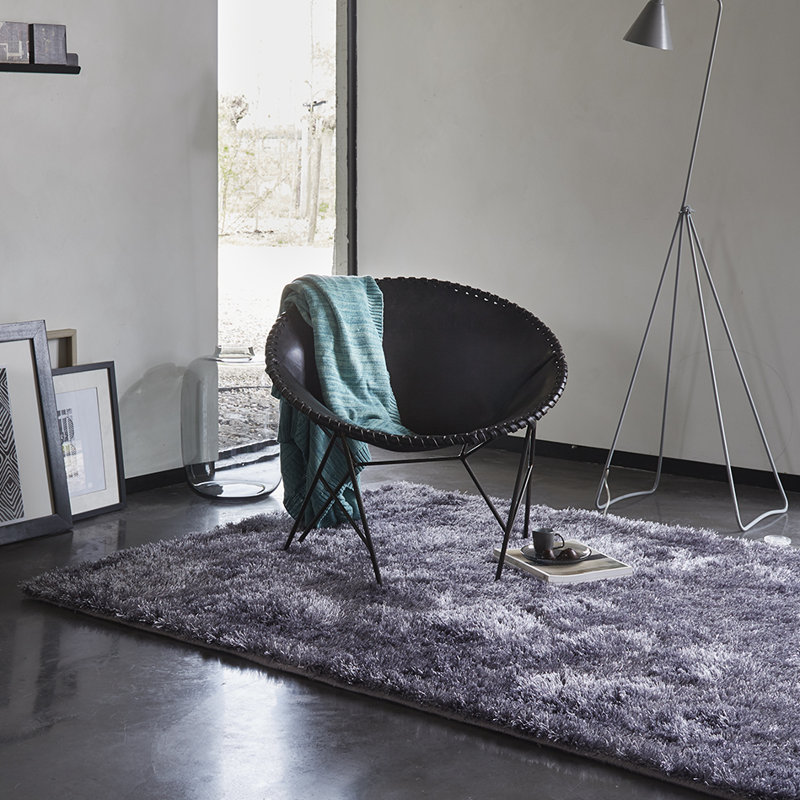 New Glamour Tufted Grey Rug, Rectangle 120 x 180cm