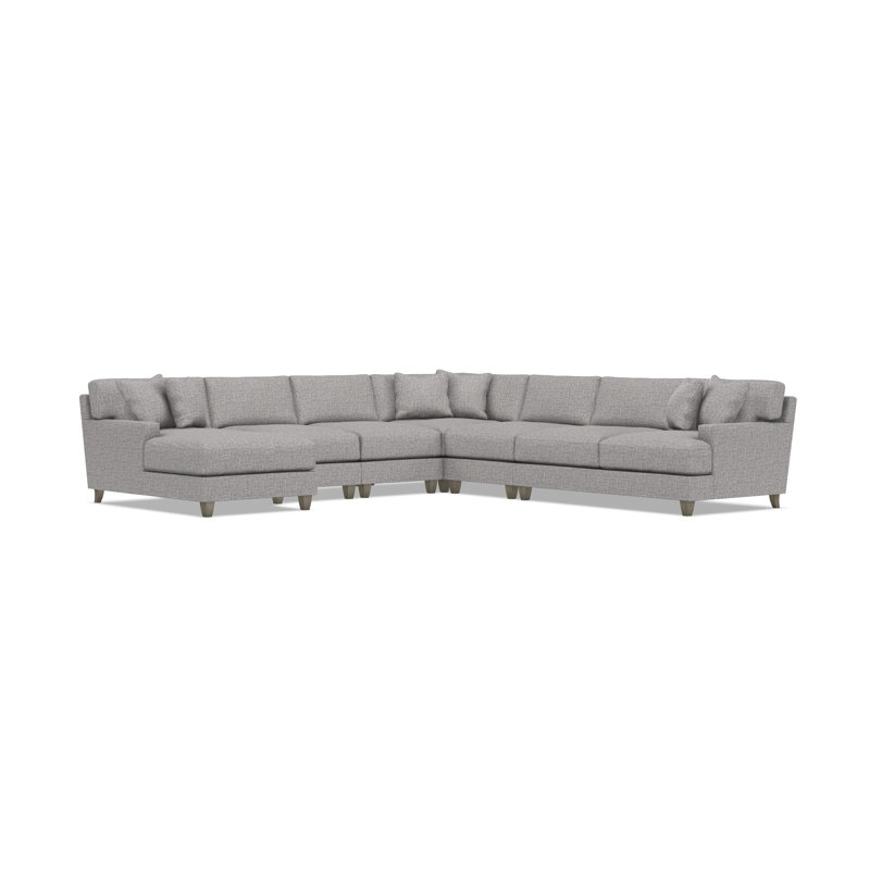 Bernhardt Mila 6-Piece Fabric Sectional, Left Hand Facing, Gray Polyester, 33.5" H x 137" W x 137" D