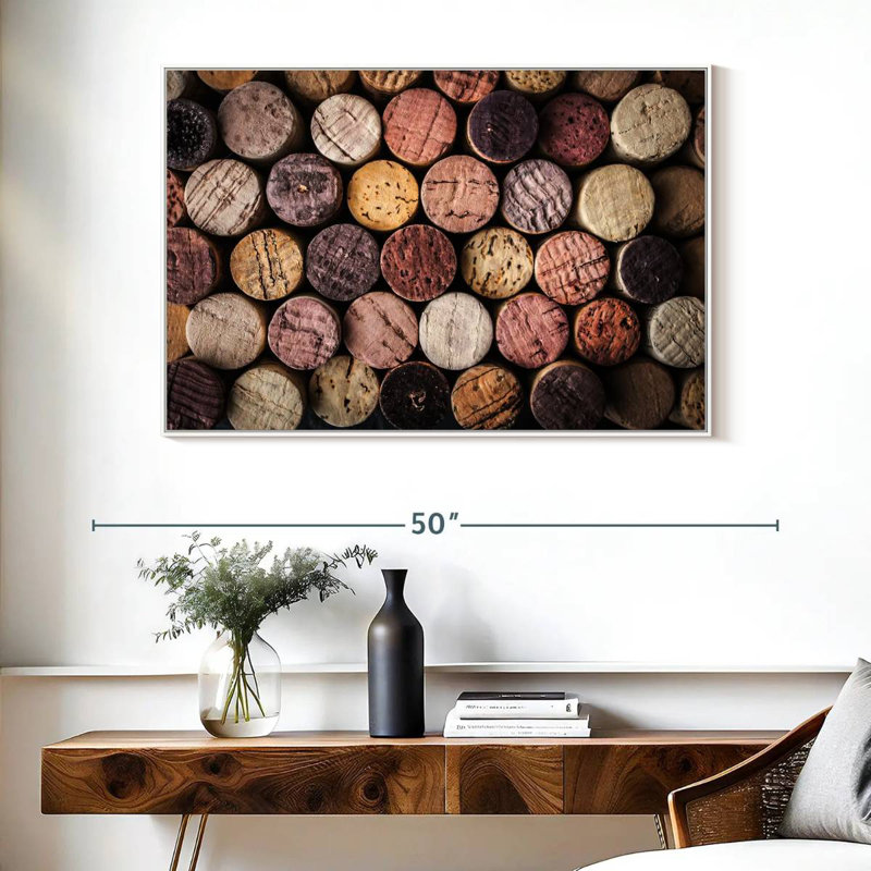 Collection de bouchons de vin, Cadre flottant blanc, 40 po x 27 po