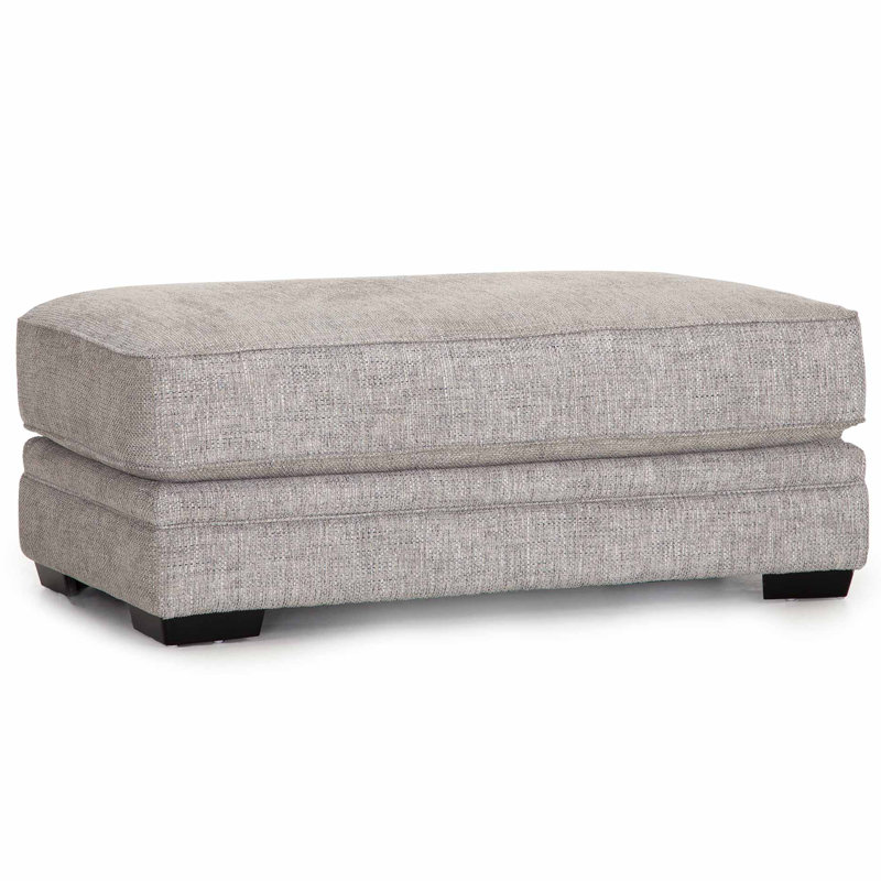 Terrin 51.5" Wide Rectangle Standard Ottoman, Grey Basketweave
