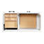 Meuble-lavabo rectangulaire simple décalé à gauche de 43 pouces avec comptoir en quartz blanc pur de 1,5 pouce d'épaisseur.-790321351-790321354