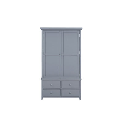 Grande armoire de rangement autoportante en bois avec 8 portes, 3 tablettes réglables, 7 tiroirs et 8 supports à vin