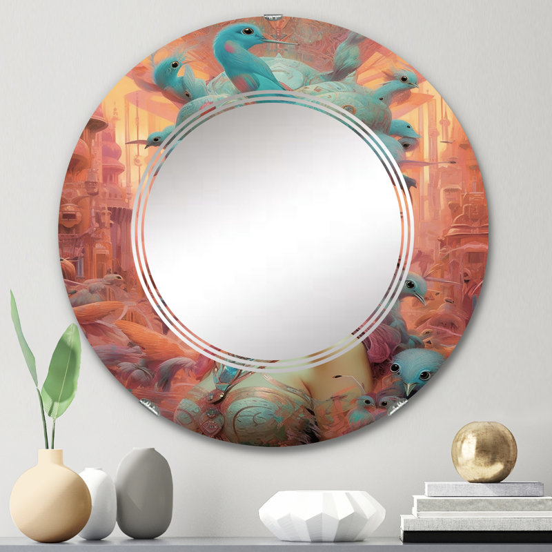 Bergues - Modern Wall Mirror Round, 24 po x 24 po