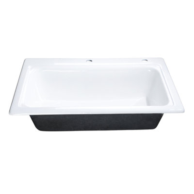 Kingston Brass Towne 33-Inch Cast Iron Self-Rimming Single Bowl Drop-In Kitchen Sink