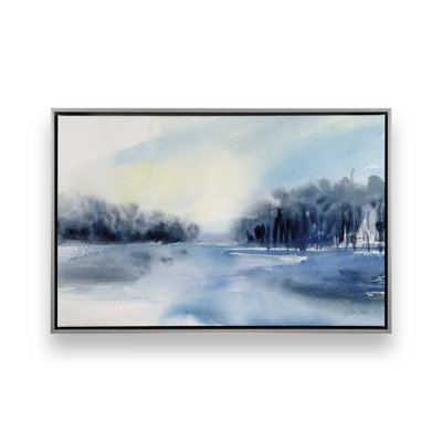 Imprimé brume d'hiver sur le lac