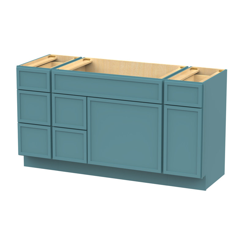 Base de meuble-lavabo simple 60 po seulement, Bleu sarcelle