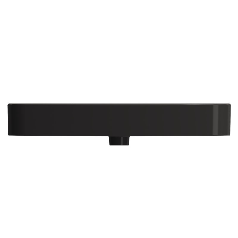 BOCCHI Parma 19.69'' Fireclay Rectangular Bathroom Sink with Overflow, Matte Black, 8" Widespread