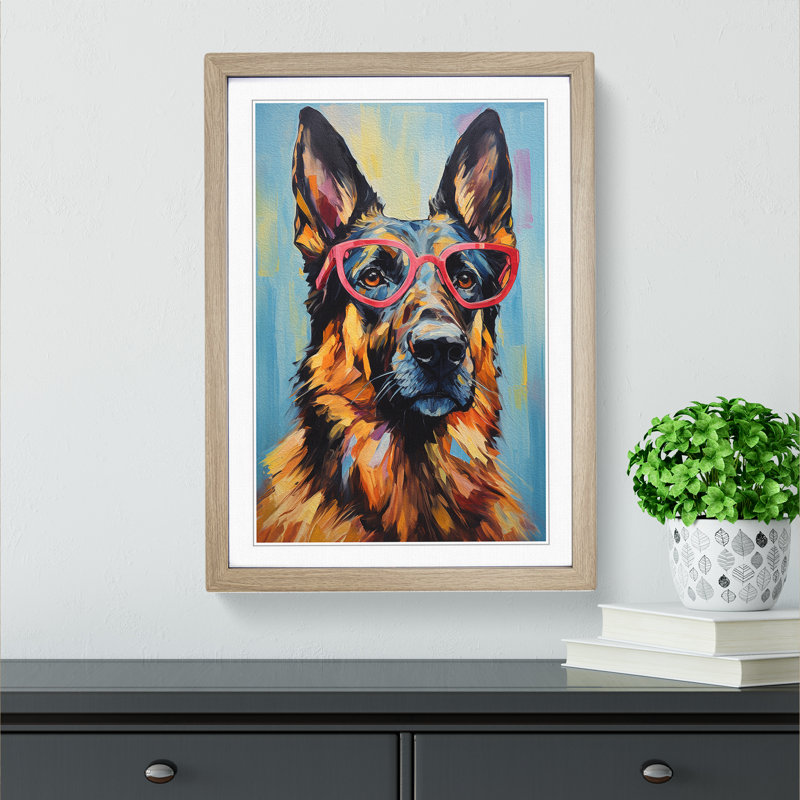 Single Picture Frame Print on Wood, 34cm H x 25cm W, Oak Framed
