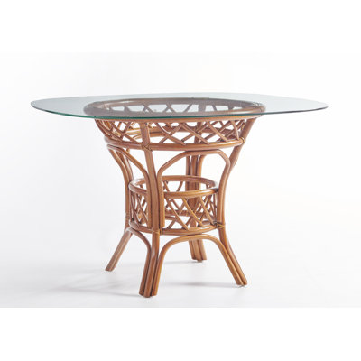 Sanders Extendable Round Glass Top Dining Table