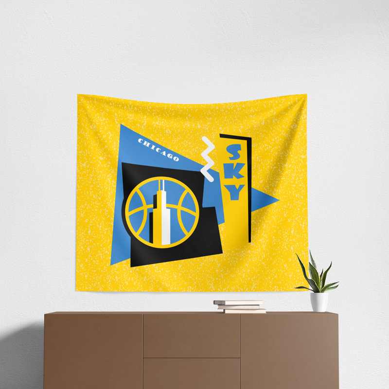«WNBA Chicago Sky Funky», tapisserie murale suspendue, décor de fan de basketball, 34 po x 40 po