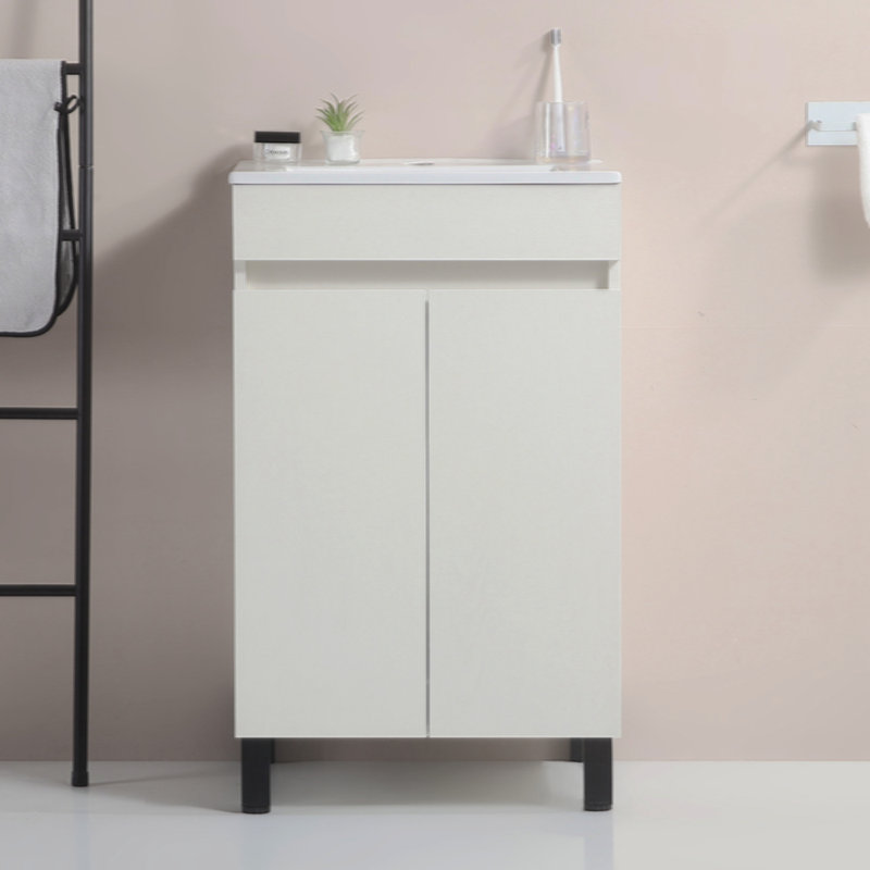 Trépied blanc 20 po avec lavabo en céramique