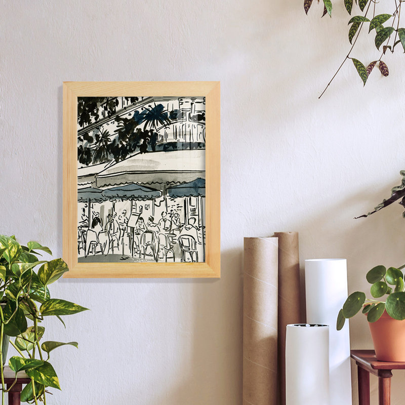 " Aucoin De Larue II ", 9" W x 11" H x 1'' D, Natural Framed Paper