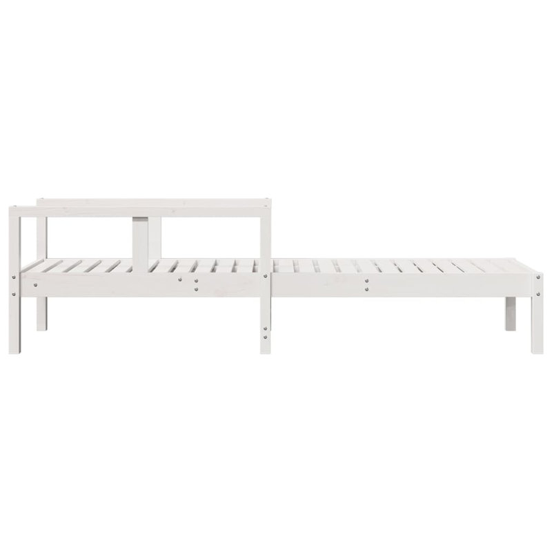 Sun Lounger 78.5"X24.4"X21.7" Solid Wood Pine, White