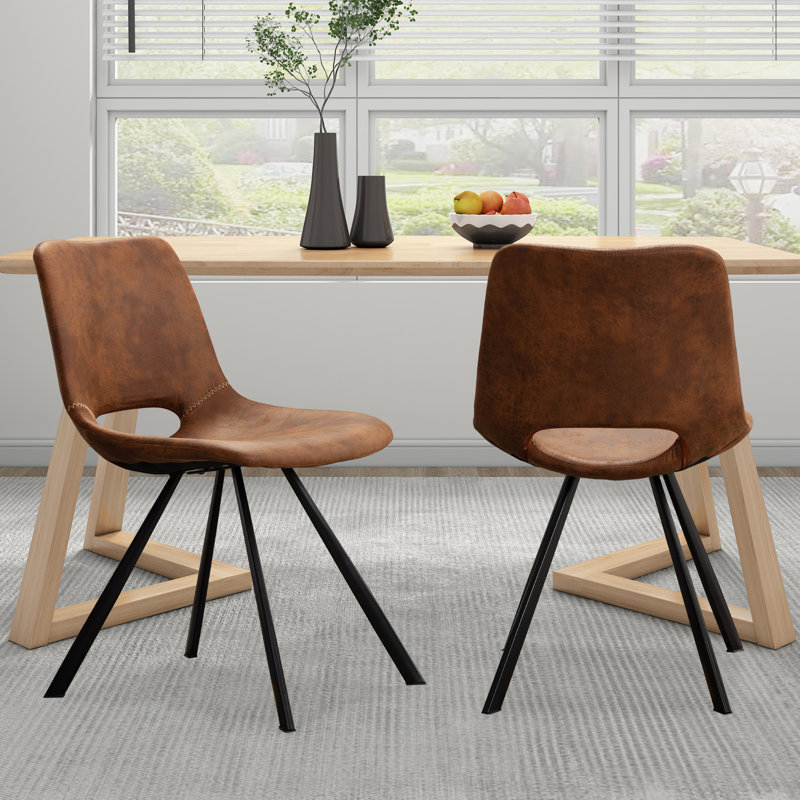 Chaucer Faux Leather Upholstered Dining Chair, Brown