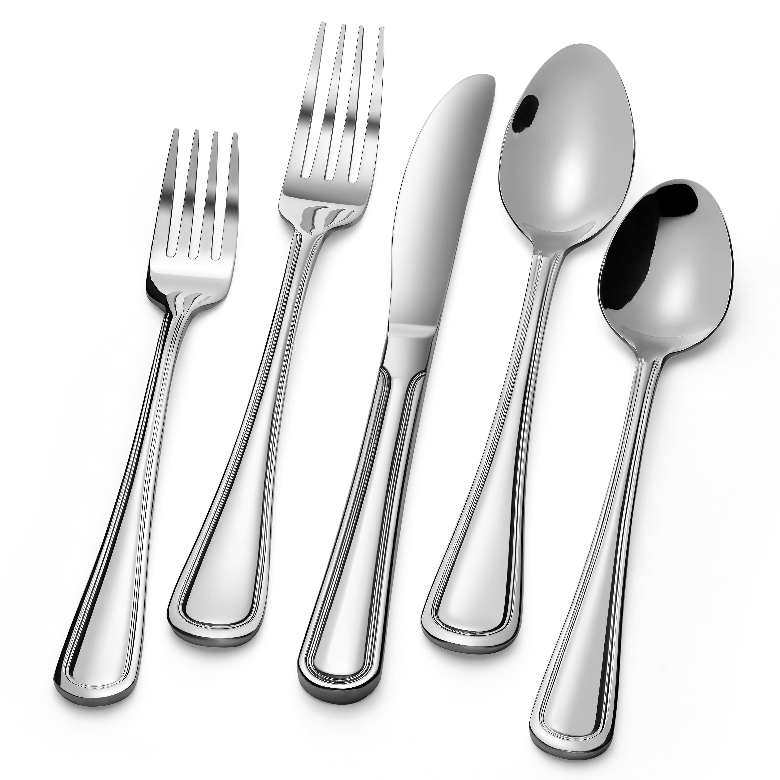Metal Silverware Ebern Designs 20-piece Flatware Set - 18/10 Stainless Steel Silverware ...