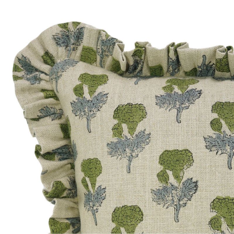 Housse de coussin lombaire à volants en tissu épais Fabividine, décoration d'automne (Manmohan, brun), Carré