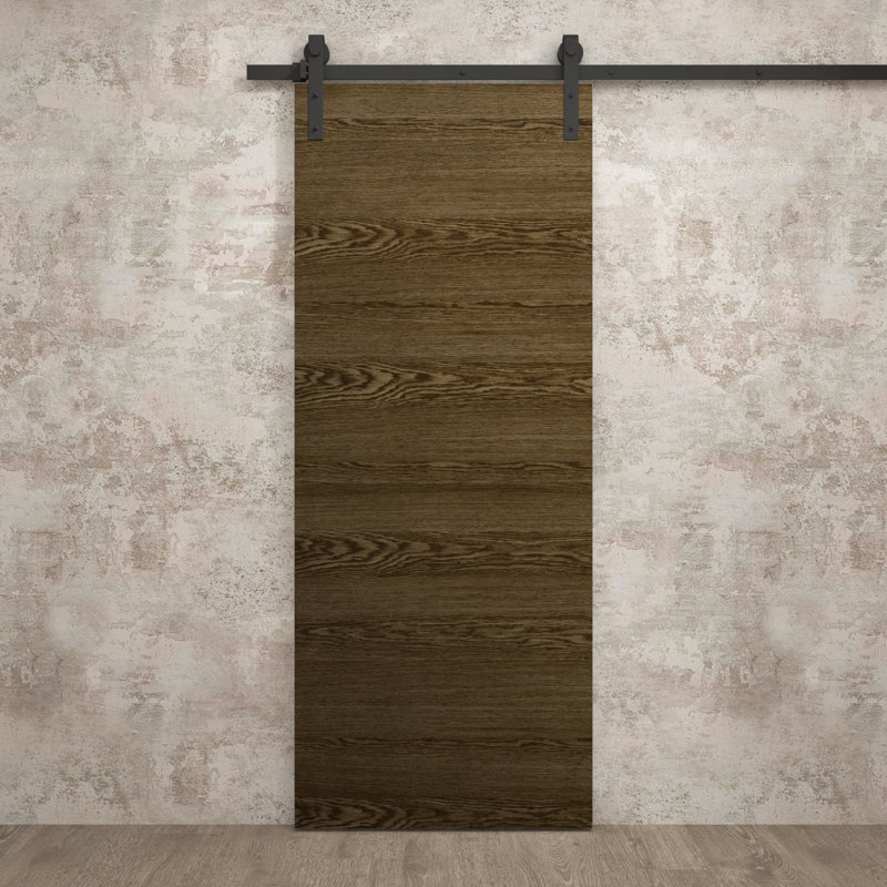 Porte de grange moderne | Ego 5000 | Ensemble de quincaillerie lourde pour rails | Portes intérieures solides, Chêne marbré