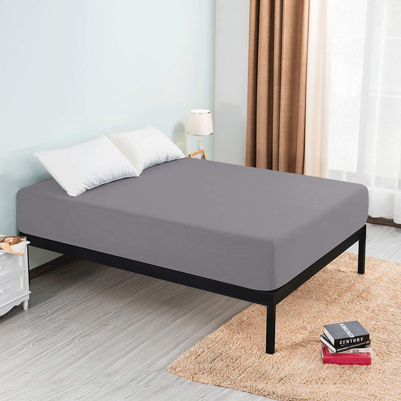 Microfiber Brushed Deep 40cm Fitted Bed Sheet, Single (3'), Grey
