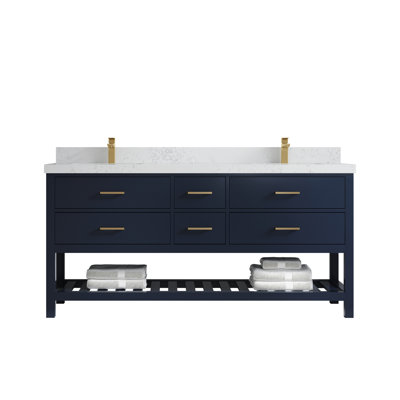 Parker 72'' Double Bathroom Vanity with Top